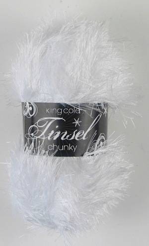 King Cole Tinsel Chunky 204 White 50g