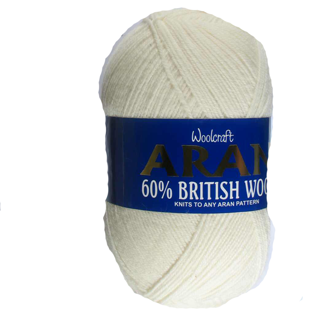 Woolcraft Aran 500g 60% wool 025 Cream